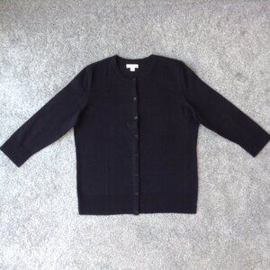 ⭐CROFT & BARROW 3/4 SLEEVE BUTTON DOWN CARDIGAN in Black, size M⭐